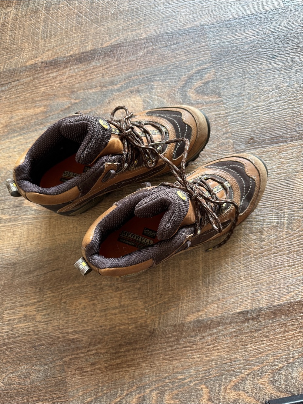 Merrell Brown and Dark Brown Waterproof Siren Lace-Up Hiking Boots